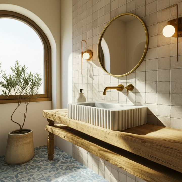 White Marble Rectangle Sink – Wall-Mount or Vanity Top