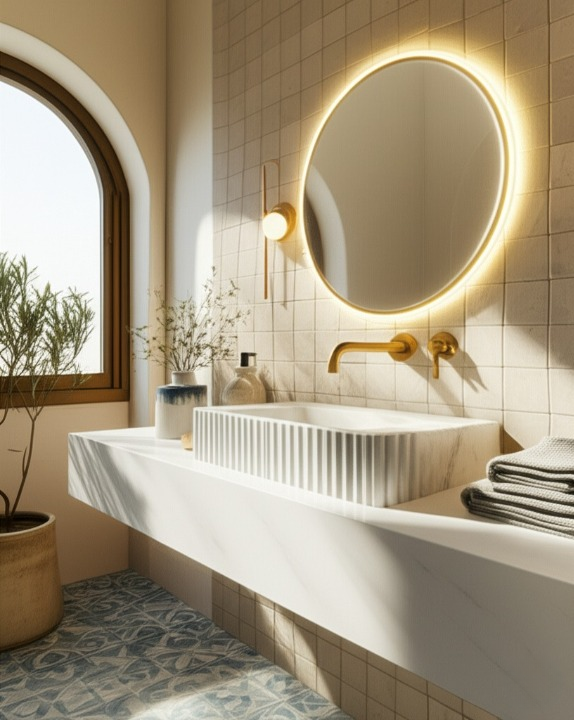 White Marble Rectangle Sink – Wall-Mount or Vanity Top