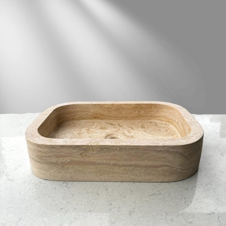 Travertine Rustic Travertine Wash Vessel Sink