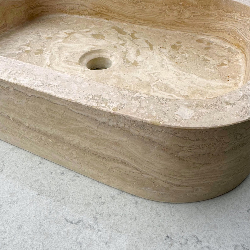 Travertine Rustic Travertine Wash Vessel Sink