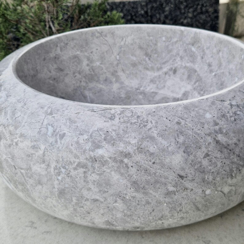 Bathroom Decor Marble Round Vessel Sink