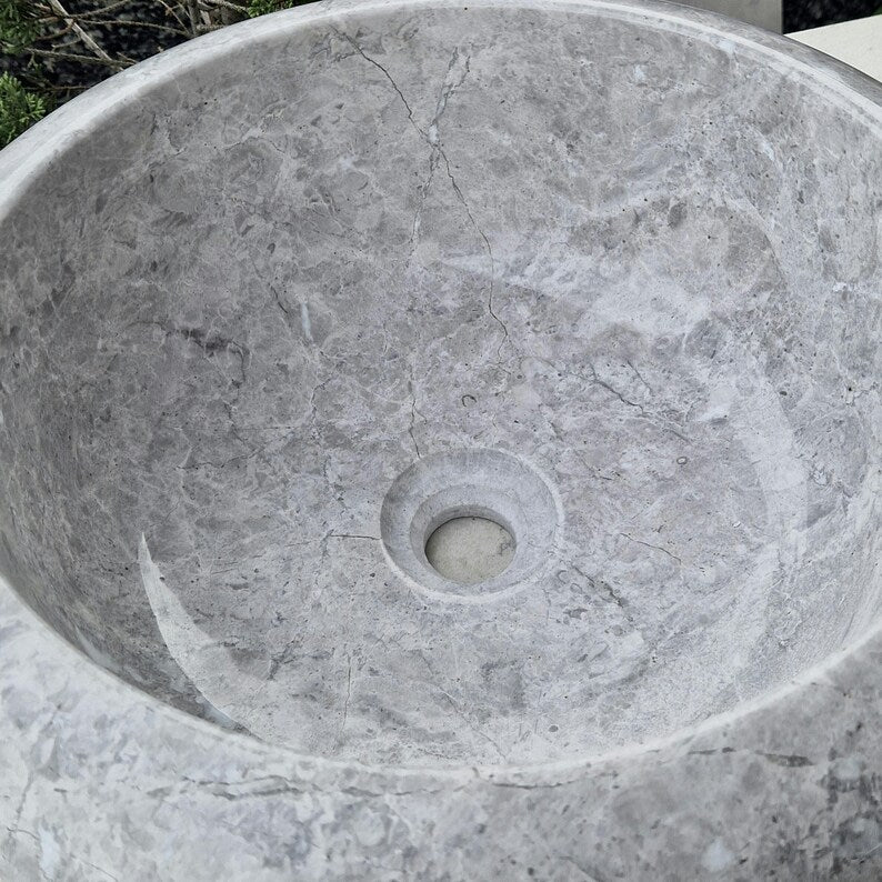 Bathroom Decor Marble Round Vessel Sink