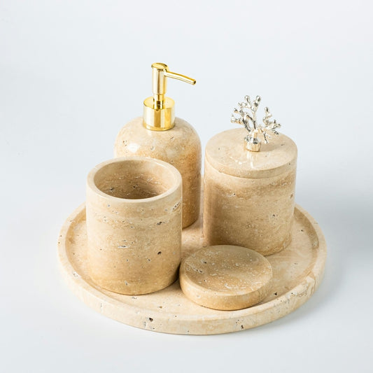 Travertine Stone Bathroom Set