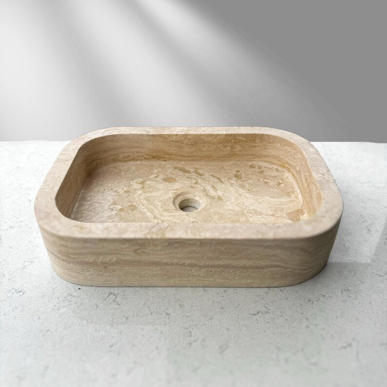 Travertine Rustic Travertine Wash Vessel Sink