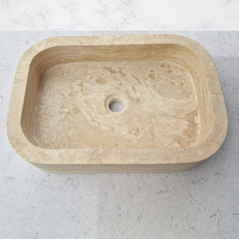 Travertine Rustic Travertine Wash Vessel Sink