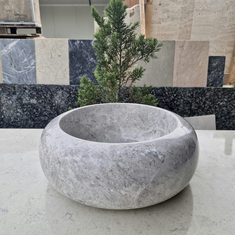 Bathroom Decor Marble Round Vessel Sink