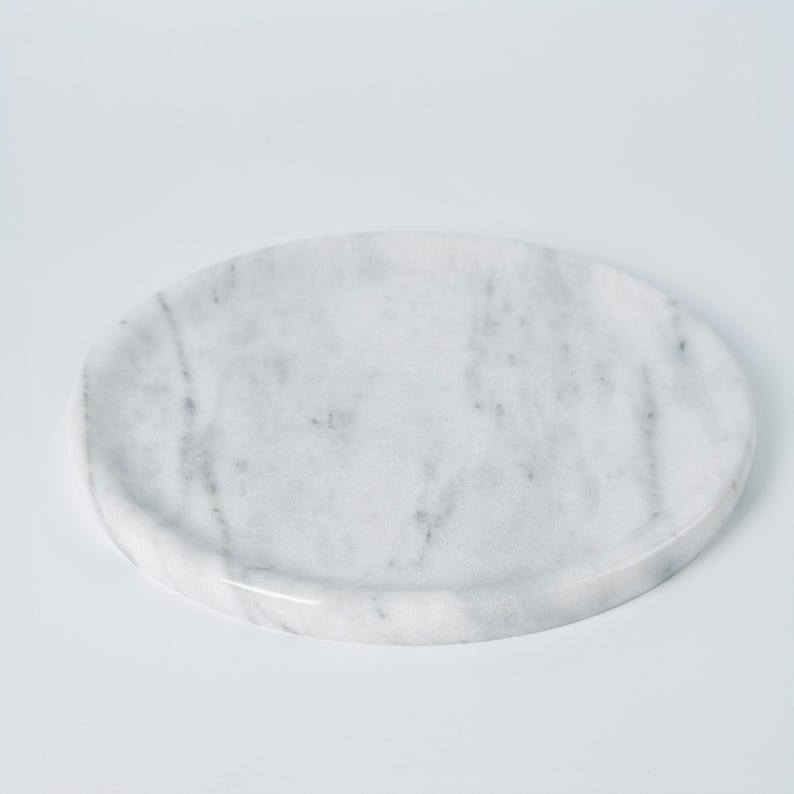 Round Beige Travertine Round Tray