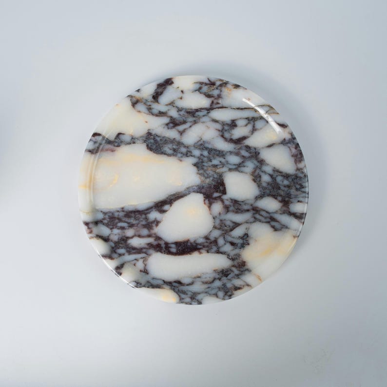 Round Beige Travertine Round Tray