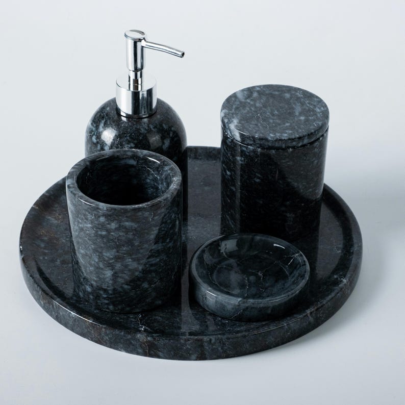 Elegant 5-Pieces Bathroom Organizing Set