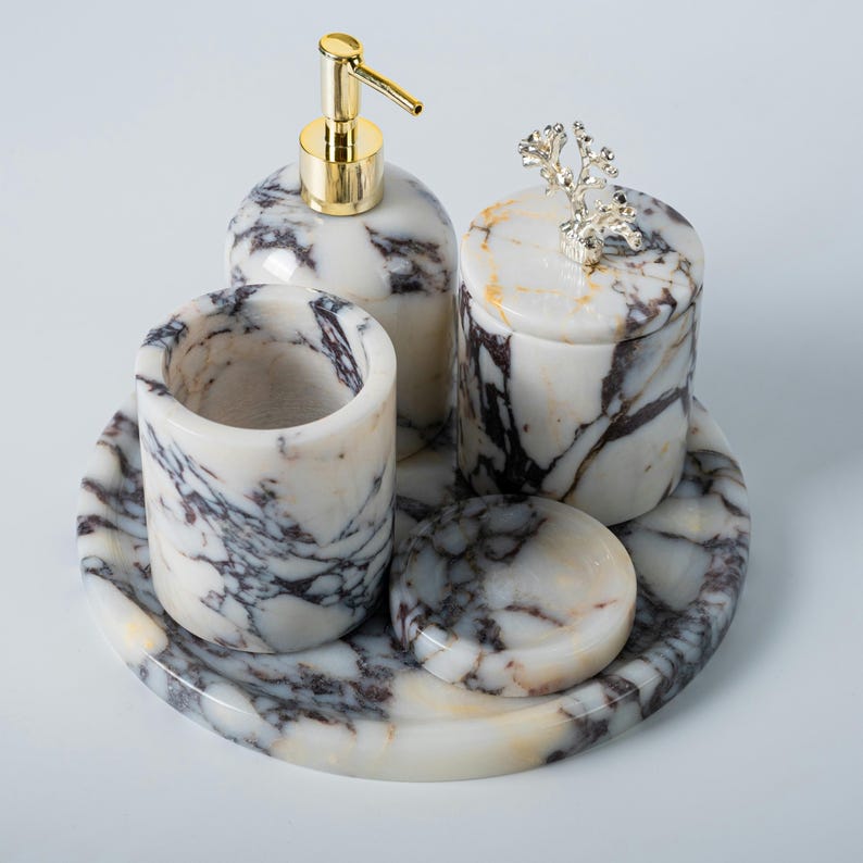 Elegant 5-Pieces Bathroom Organizing Set