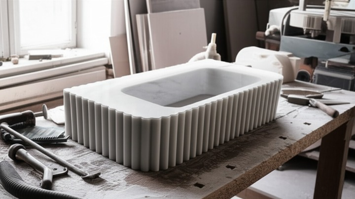 White Marble Rectangle Sink – Wall-Mount or Vanity Top