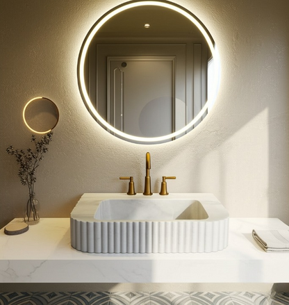 White Marble Rectangle Sink – Wall-Mount or Vanity Top