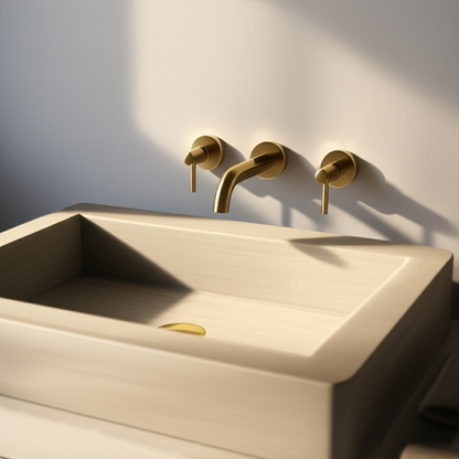 30" Rectangular Travertine Stone Sink – Handcrafted Bathroom Basin