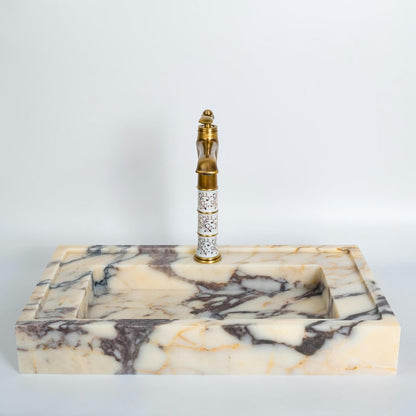 Marble Bathroom Sink – Wall Mounted Stone Vanity for Farmhouse & Compact Spaces