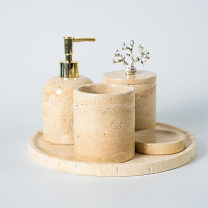 Travertine Stone Bathroom Set