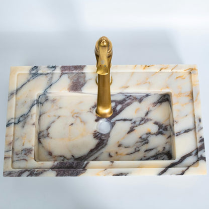 Marble Bathroom Sink – Wall Mounted Stone Vanity for Farmhouse & Compact Spaces