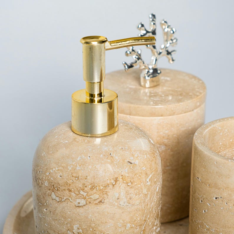 Travertine Stone Bathroom Set