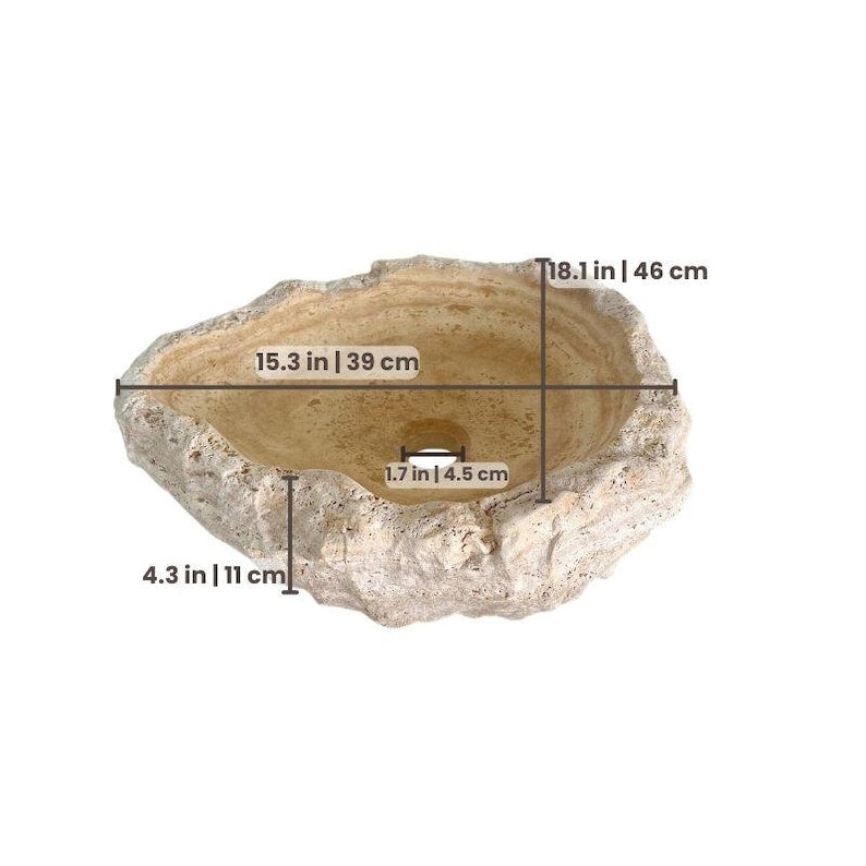 Travertine Bathroom Modern Boho Countertop Sink,