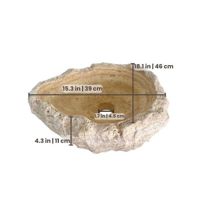 Travertine Bathroom Modern Boho Countertop Sink,