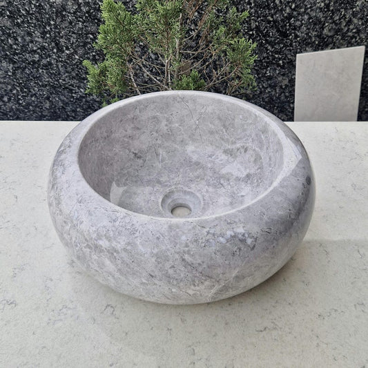 Bathroom Decor Marble Round Vessel Sink