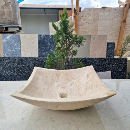 Handcrafted Natural Stone Vessel for Marble Vanity Countertops