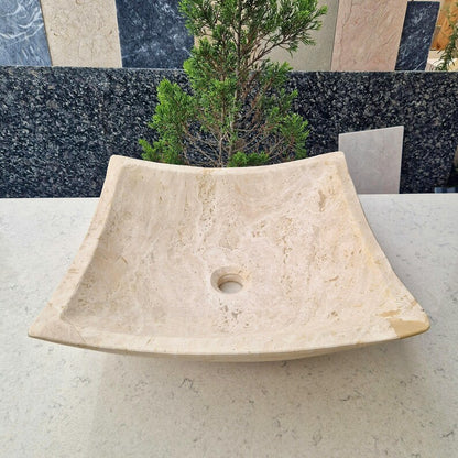 Handcrafted Natural Stone Vessel for Marble Vanity Countertops