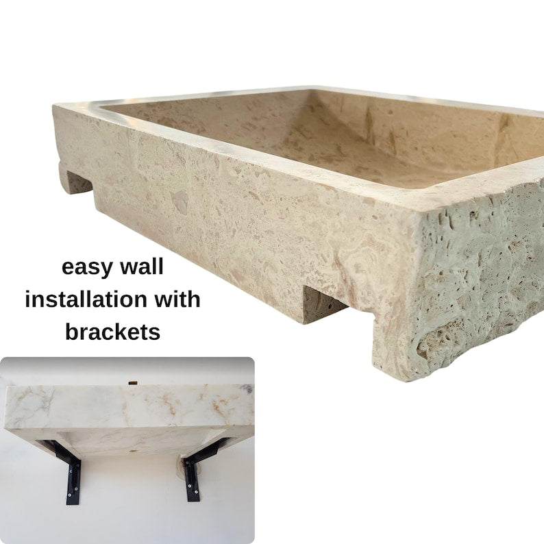Travertine Wall Mount Sink