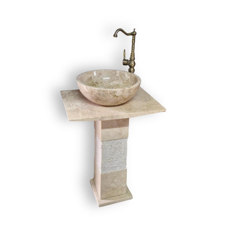 Pedestal Marble Sink,Marble Vanity Sink Set