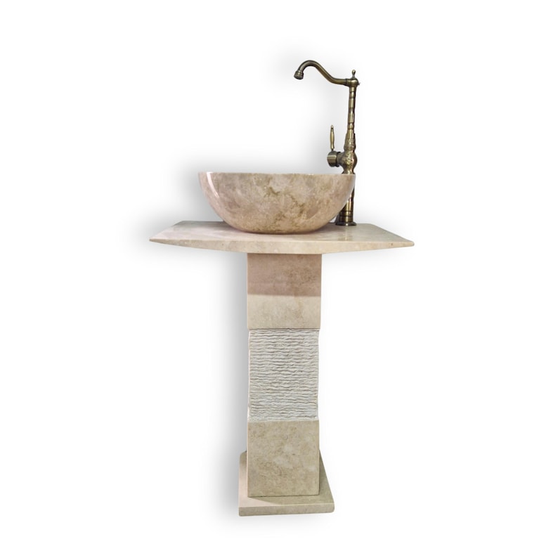 Pedestal Marble Sink,Marble Vanity Sink Set
