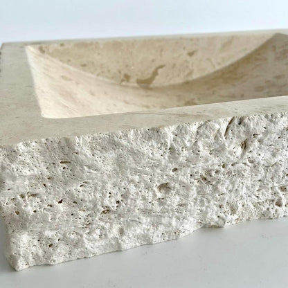 Wall Mounted Travertine Marble Bathroom Sink