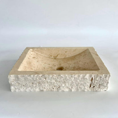 Wall Mounted Travertine Marble Bathroom Sink
