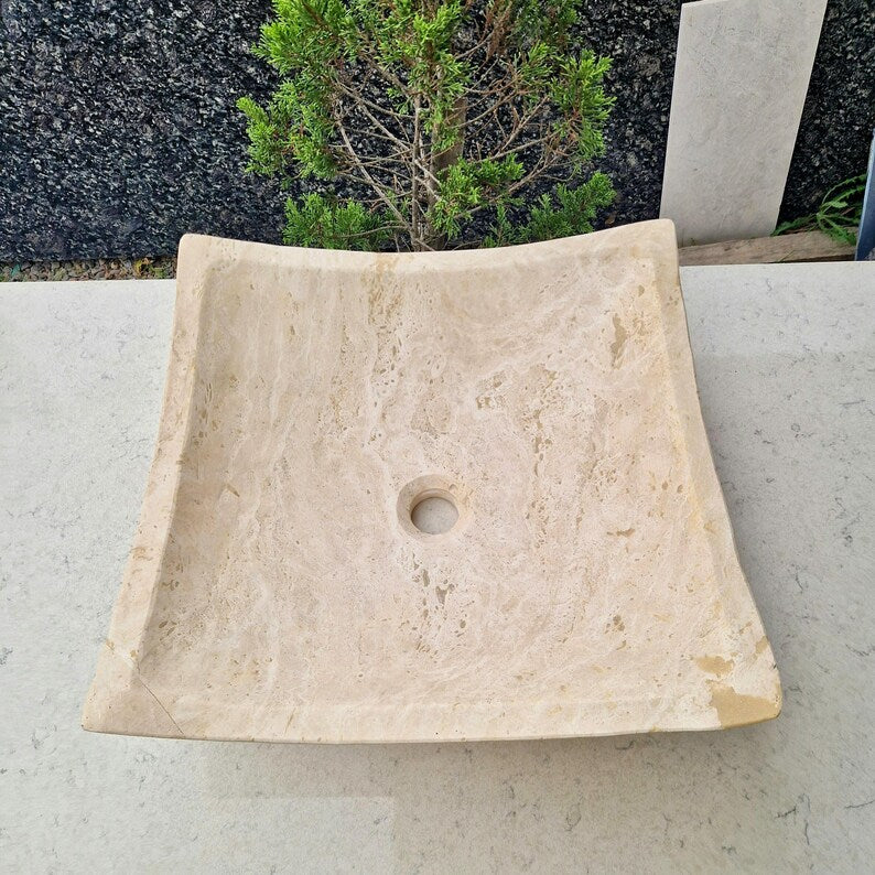 Handcrafted Natural Stone Vessel for Marble Vanity Countertops
