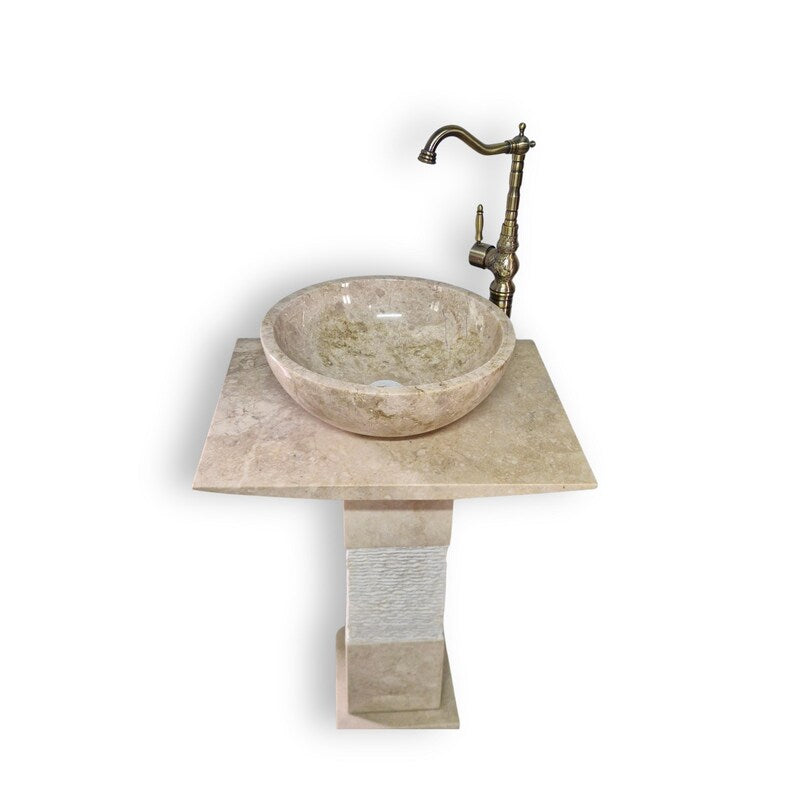 Pedestal Marble Sink,Marble Vanity Sink Set