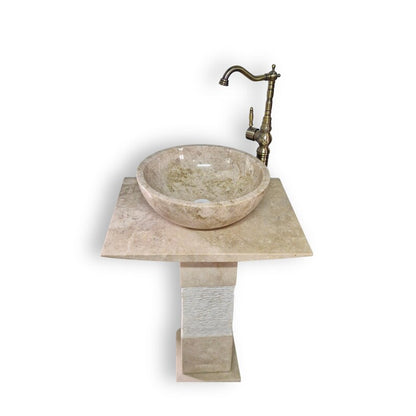 Pedestal Marble Sink,Marble Vanity Sink Set