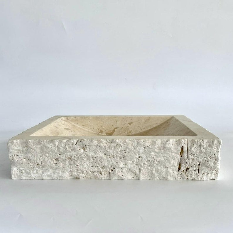 Wall Mounted Travertine Marble Bathroom Sink