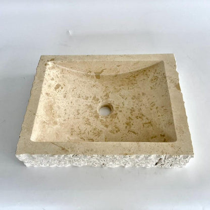 Wall Mounted Travertine Marble Bathroom Sink