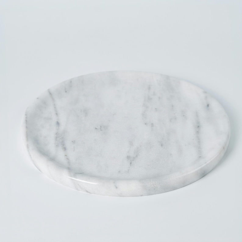 Round Black Marble Stone Tray,