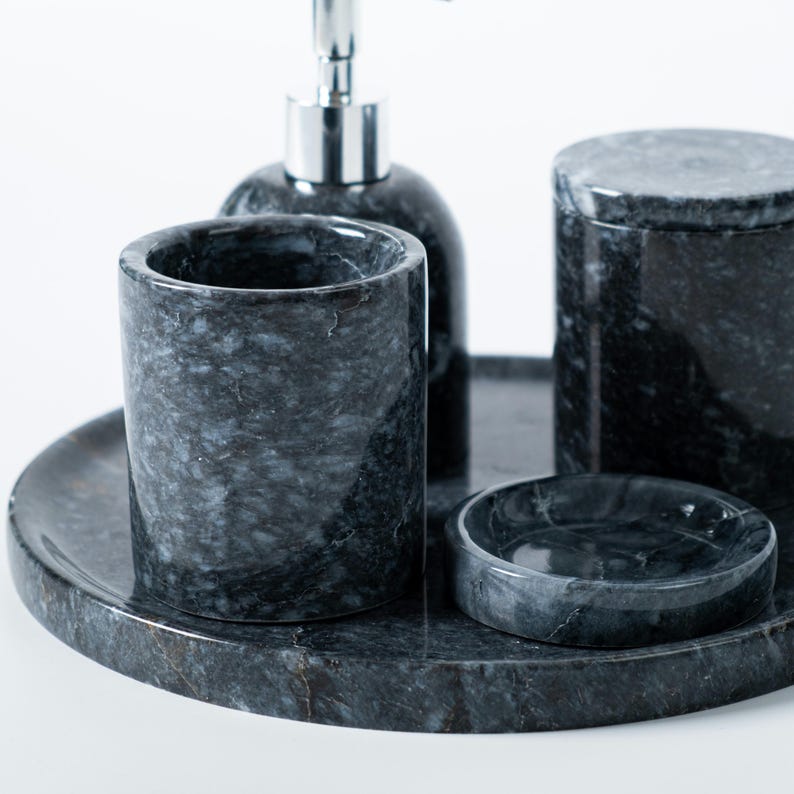 Black Marble Vanity Decor